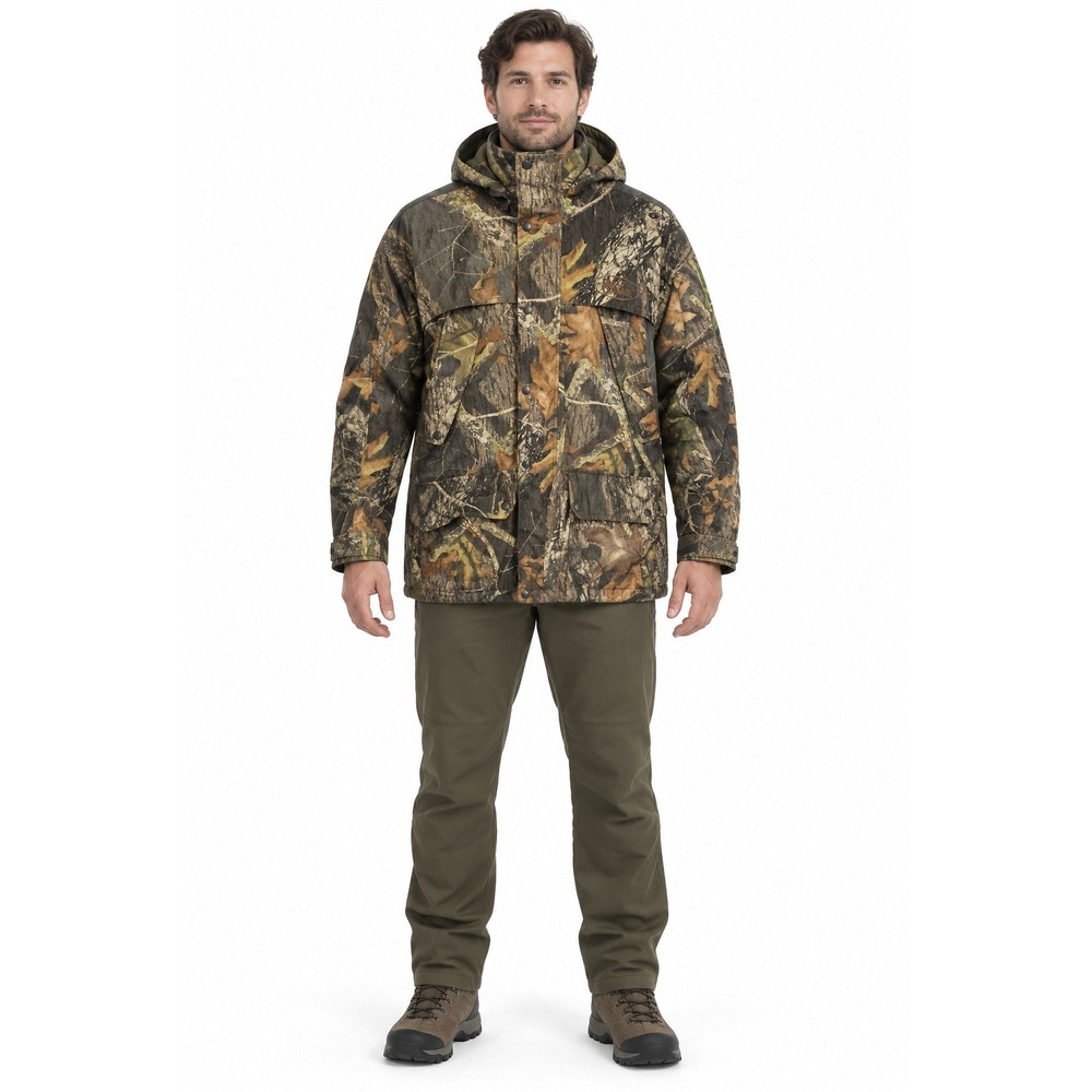 BEAR CREEK OUTFITTERS Mossy Oak Camo Insulated Hooded Hunting Jacket L